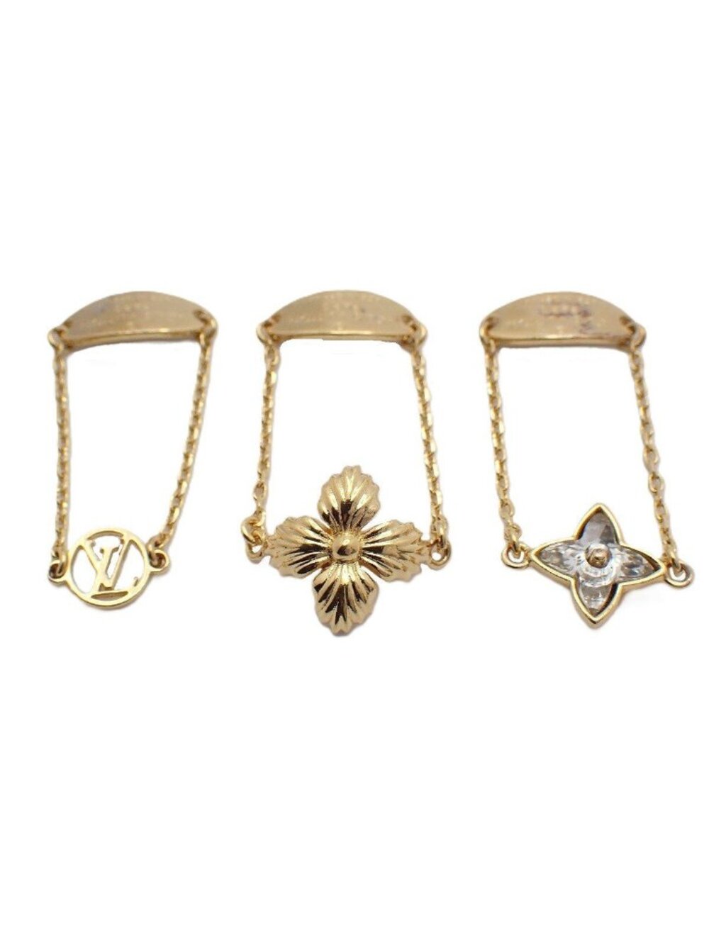 Louis Vuitton Set Bague Blooming Strass Ring Gold Color